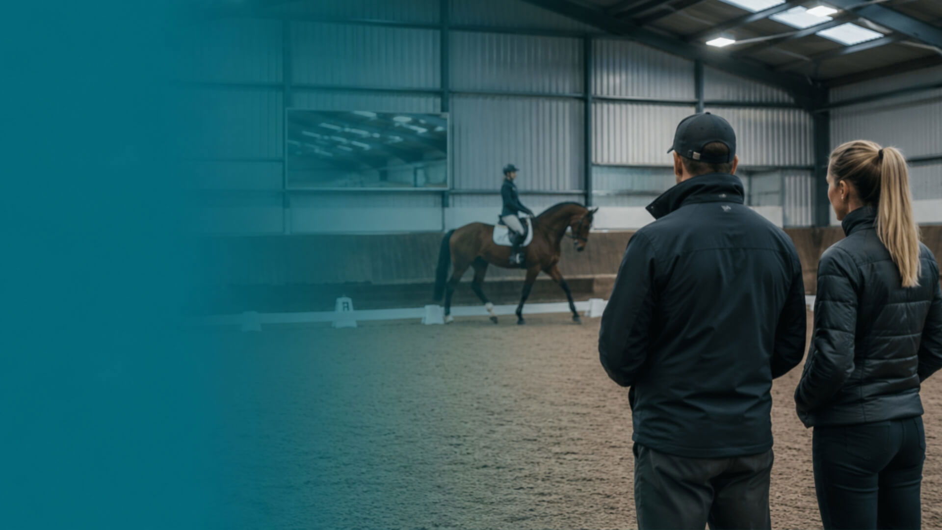 Horse Dealer Showcasing A Horse To A Client In A Horse Arena In Ireland (1)
