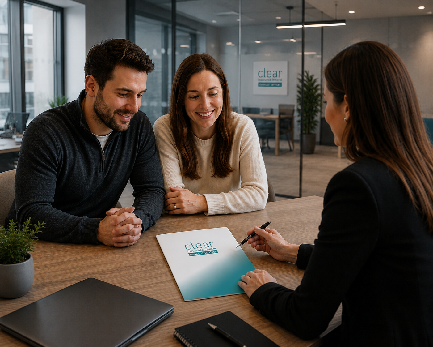 Husband And Wife Clear Insurance Ireland Financial Services Meeting Office
